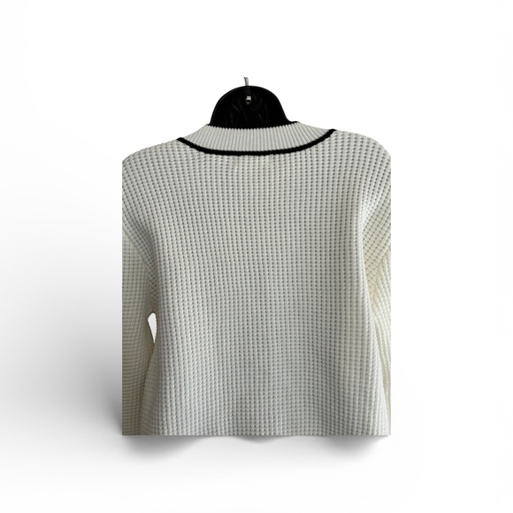 Teenie Winner White Knit Cardigan with Black Trim - Size S - Picture 6 of 10
